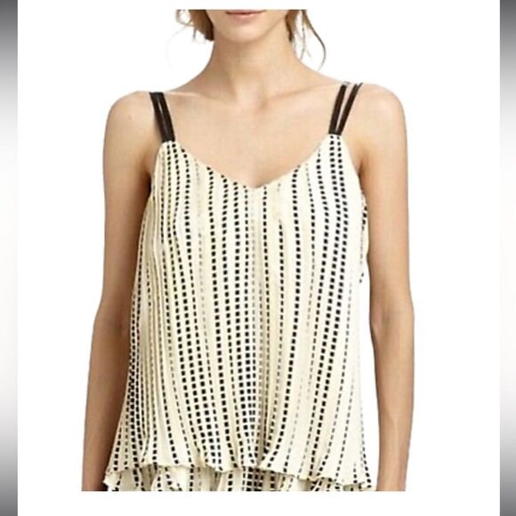 PJK Patterson J Kincaid Size Medium Harness Tank Ivory Black Leather straps - Picture 1 of 9